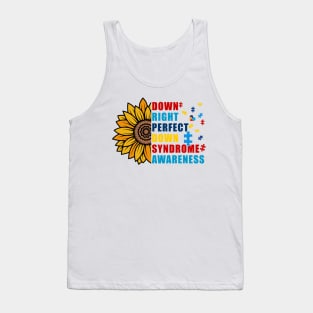 Down Right Perfect World Down Syndrome Awareness Day Socks Tank Top